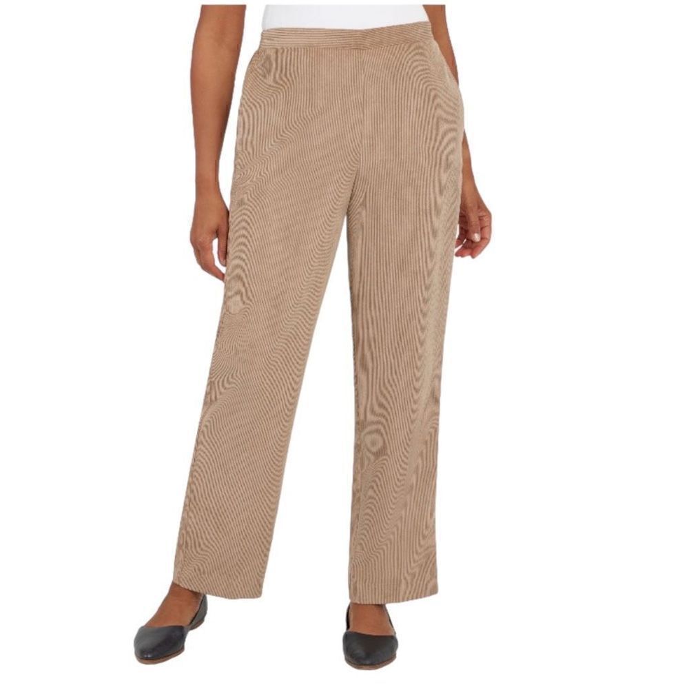 Alfred Dunner Corduroy Pull-On Straight Leg Pants Sz 18p‎